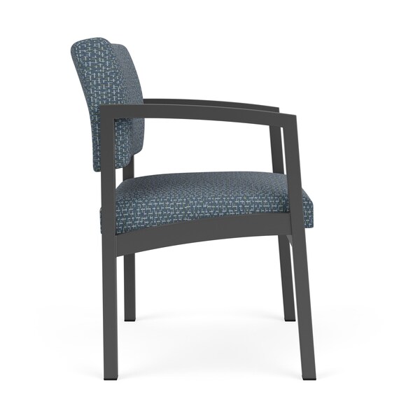 Lenox Steel Wide Guest Chair Metal Frame, Charcoal, RF Serene Upholstery